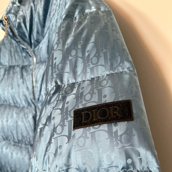 Dior Oblique Down Jacket in Light Blue - Picture 4 of 9